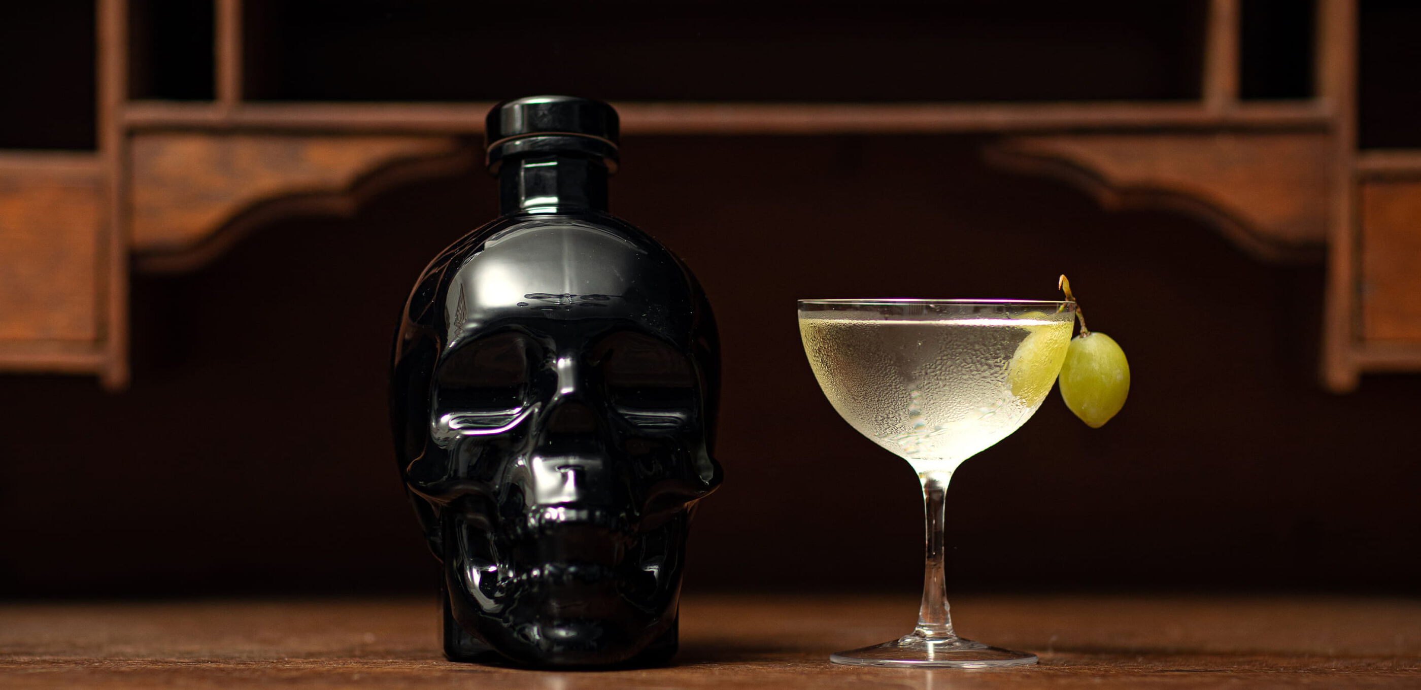 Crystal Head Onyx and a cocktail